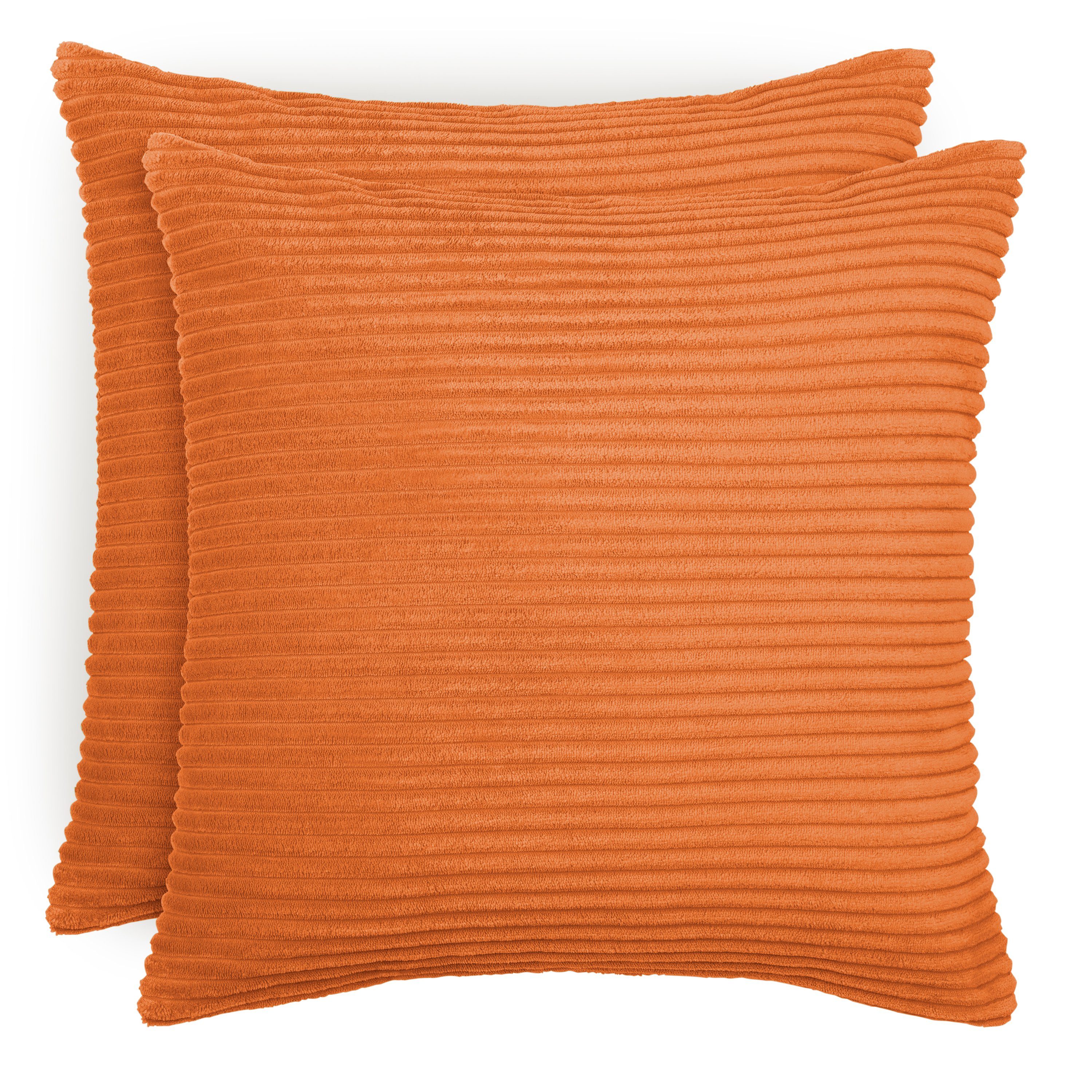 Kissenhülle 2er Set Kissenbezug 40x40 cm Kord Bezug, Blumtal (2 Stück